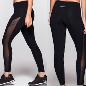 Lorna Jane Black Mesh Tights